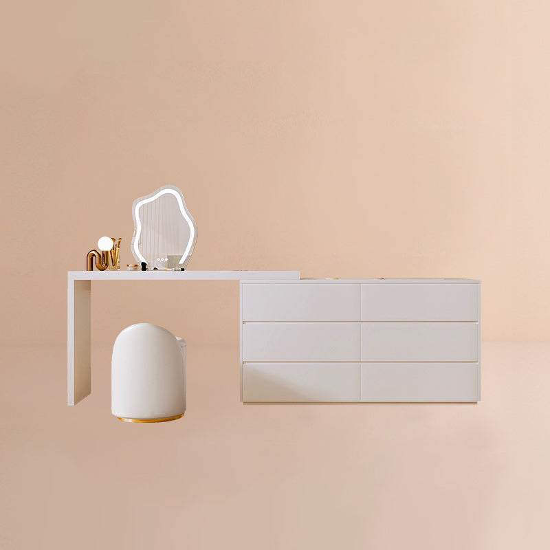 15" Wide Scandinavian Vanity Table Wooden White Make-up Vanity