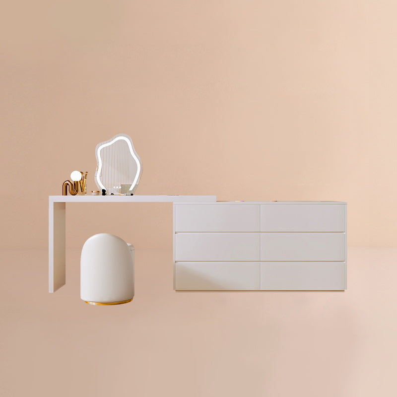 15" Wide Scandinavian Vanity Table Wooden White Make-up Vanity