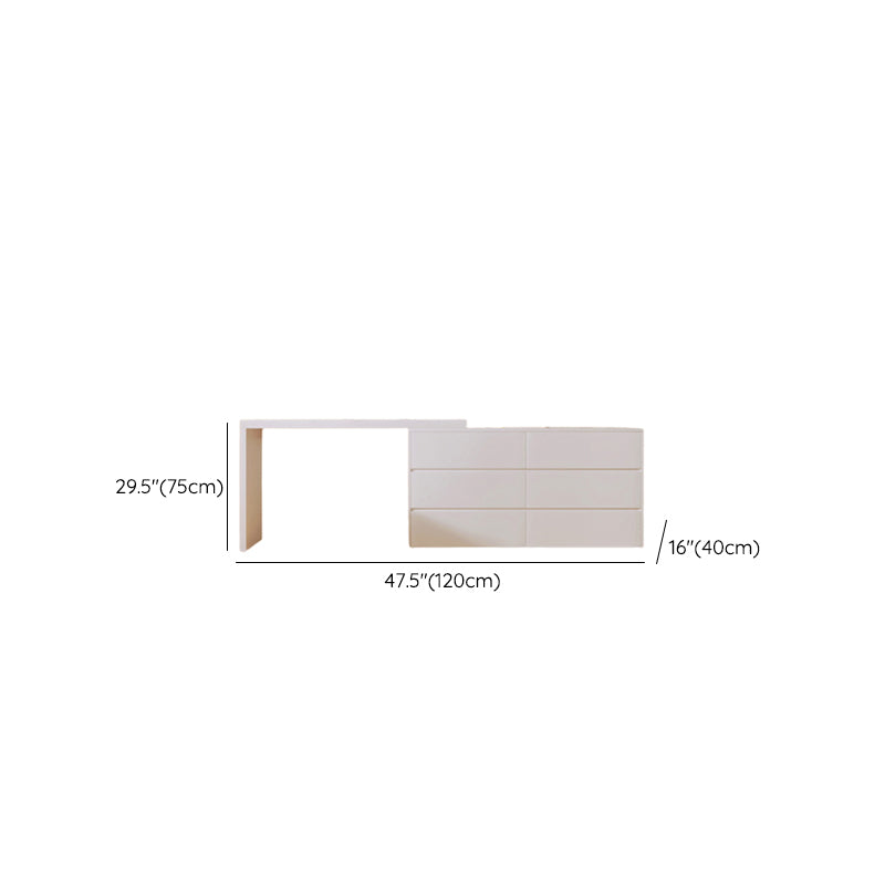 15" Wide Scandinavian Vanity Table Wooden White Make-up Vanity