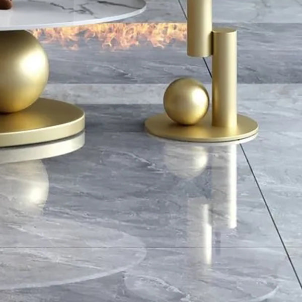 Metal Abstract Base Cocktail Table Glam Slate Top Coffee Table