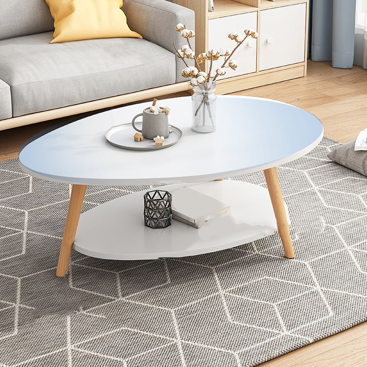Minimalistic Single Coffee Table Wood Contemporary Cocktail Table with Shelf