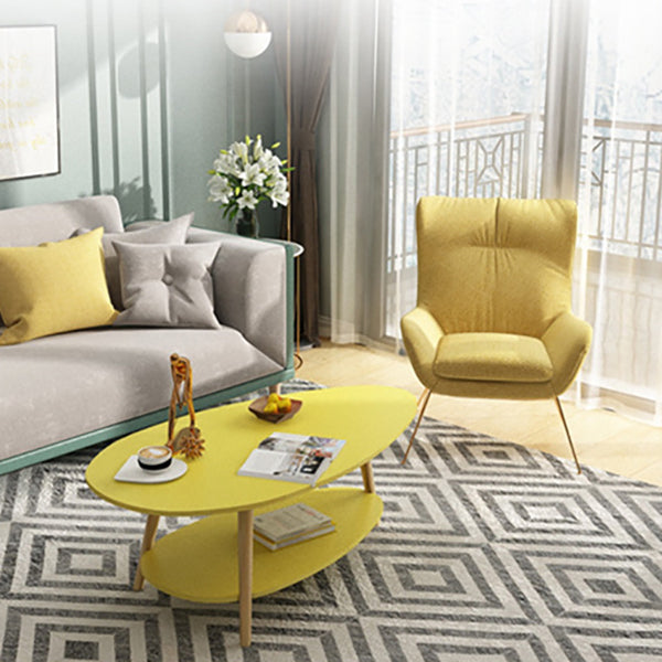 Minimalistic Single Coffee Table Wood Contemporary Cocktail Table with Shelf