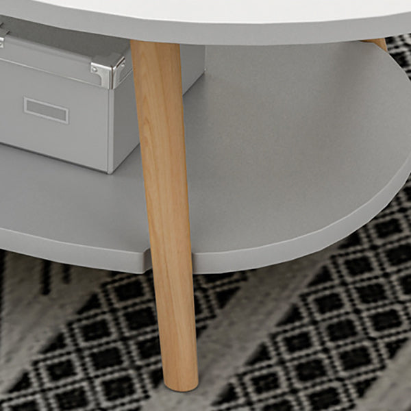 Minimalistic Single Coffee Table Wood Contemporary Cocktail Table with Shelf