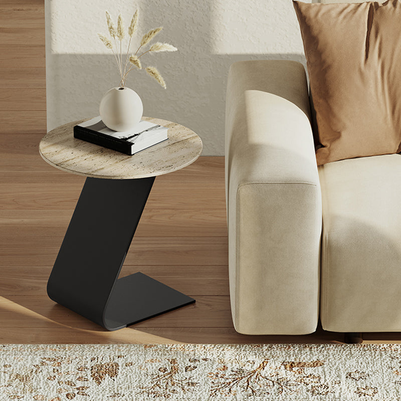 Minimalist Slate Coffee Table Round Bunching Coffee Table Sets for Living Room