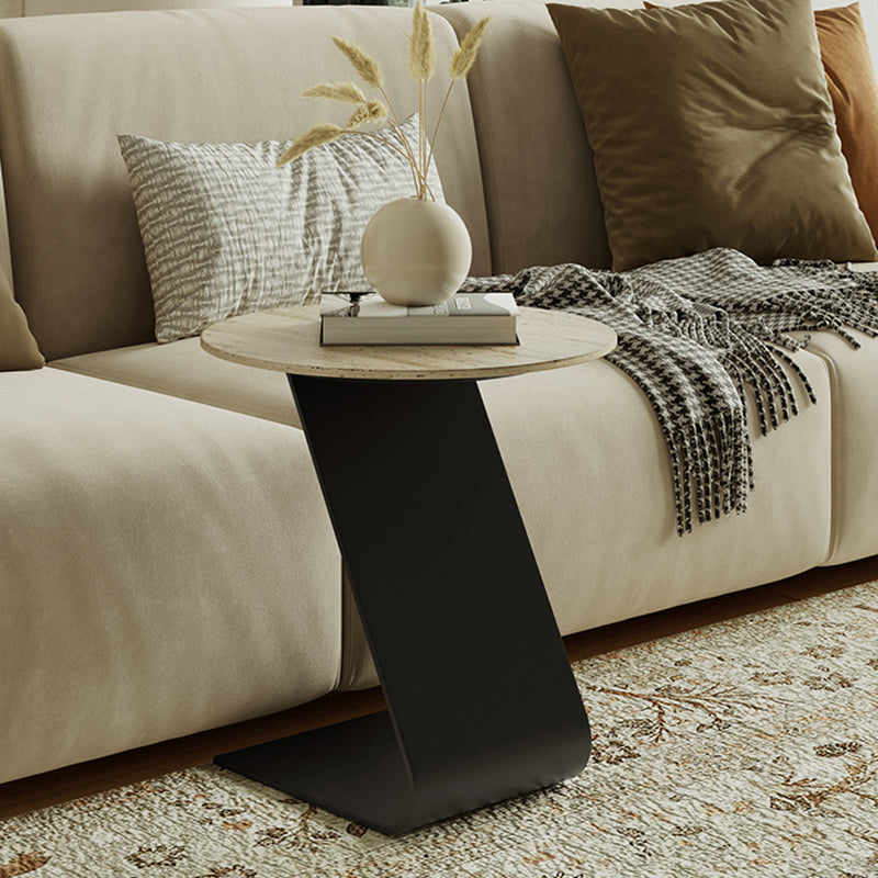 Minimalist Slate Coffee Table Round Bunching Coffee Table Sets for Living Room