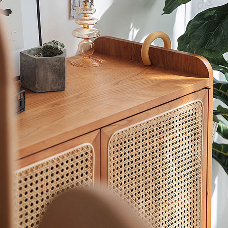 Mid-Century Rectangle Storage Cabinet Solid Wood Accent Cabinet