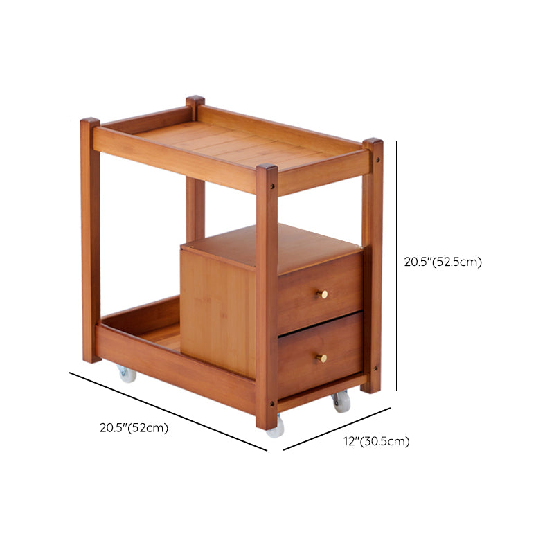 11" Wide Contemporary Cocktail Table Storage Rectangle Coffee Table with Casters