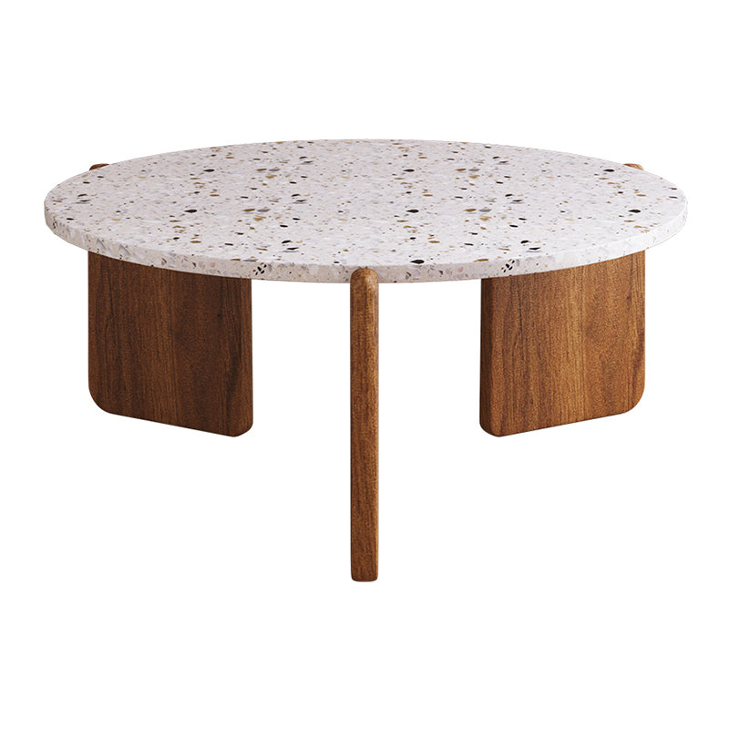 Stone Coffee Cocktail Table Modern 3 Legs Coffee or End Table