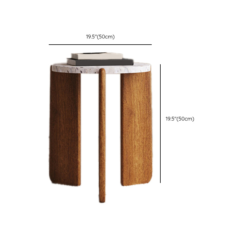 Stone Coffee Cocktail Table Modern 3 Legs Coffee or End Table