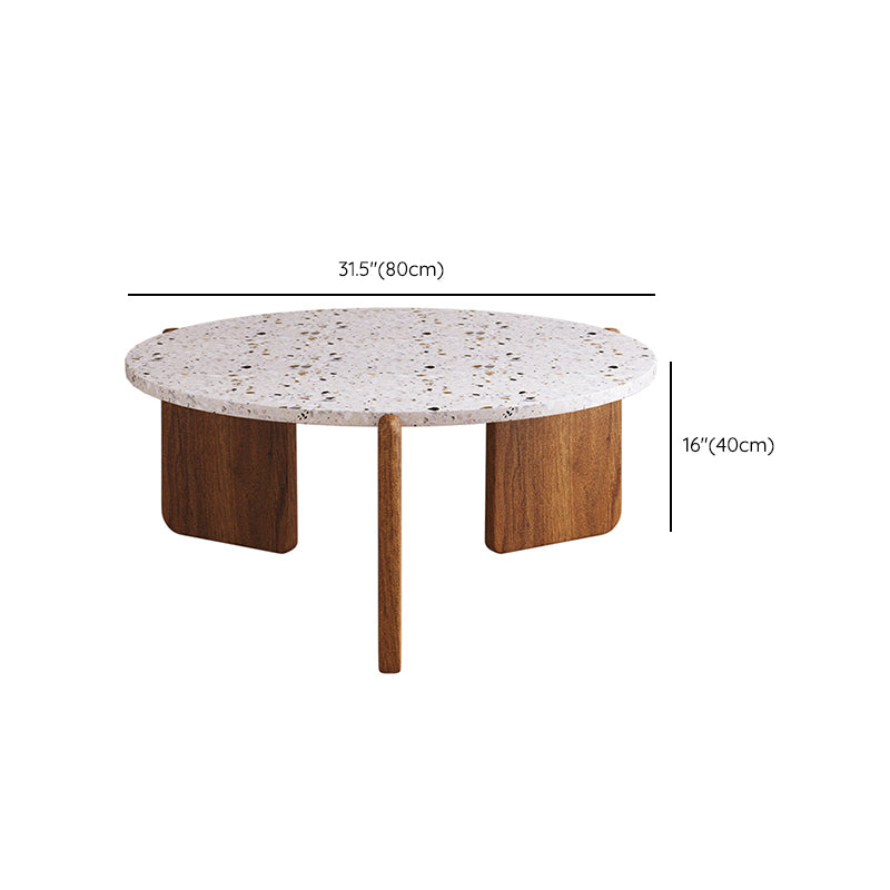 Stone Coffee Cocktail Table Modern 3 Legs Coffee or End Table
