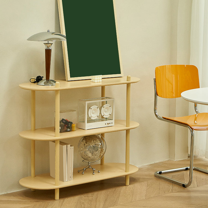 Wood Oval End Table with 4 Legs Base Storage Living Room Corner Table