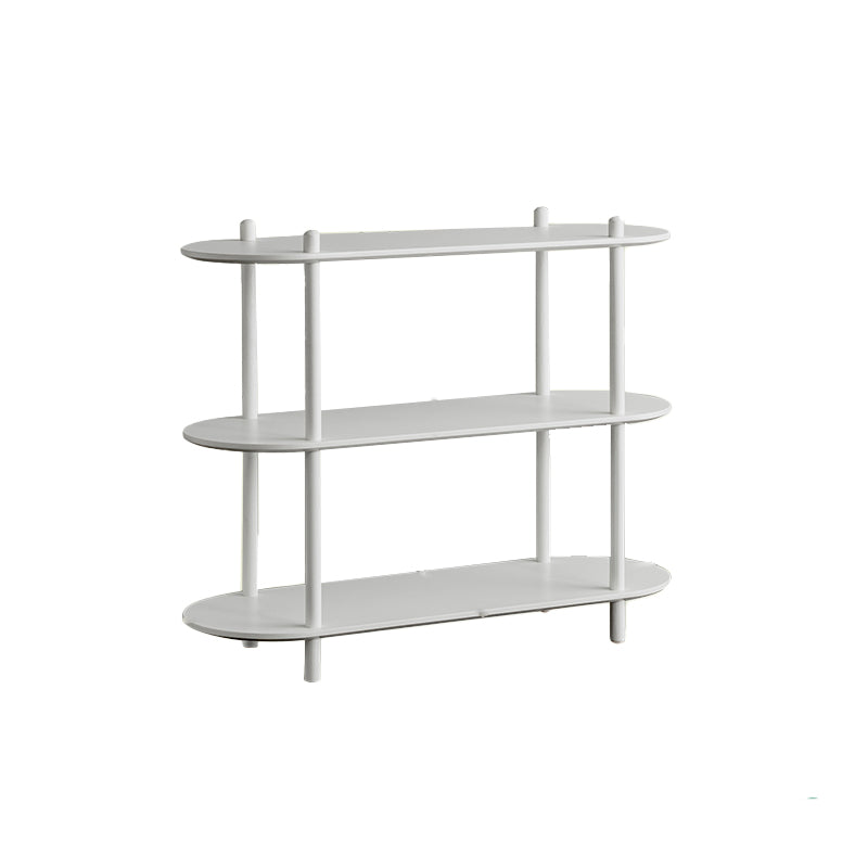 Wood Oval End Table with 4 Legs Base Storage Living Room Corner Table