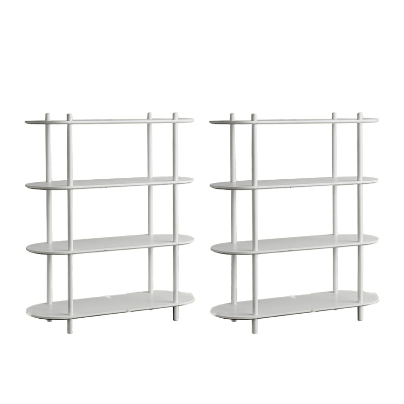 Wood Oval End Table with 4 Legs Base Storage Living Room Corner Table