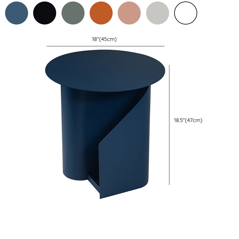 Contemporary Accent Side Table Iron Abstract with Storage Living Room Round