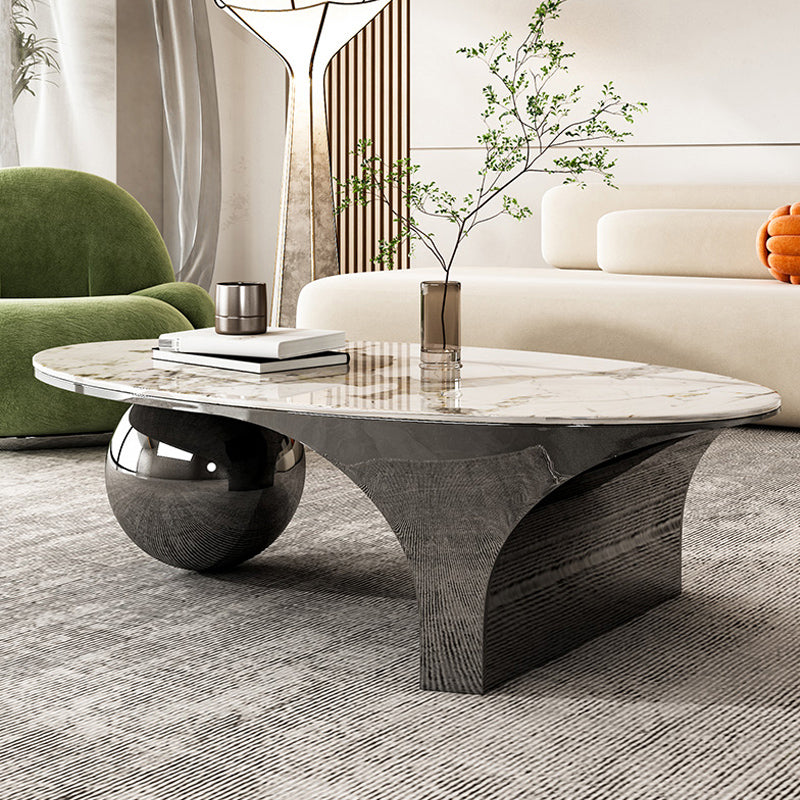 Slate Coffee Cocktail Table Glam Abstract Coffee or End Table