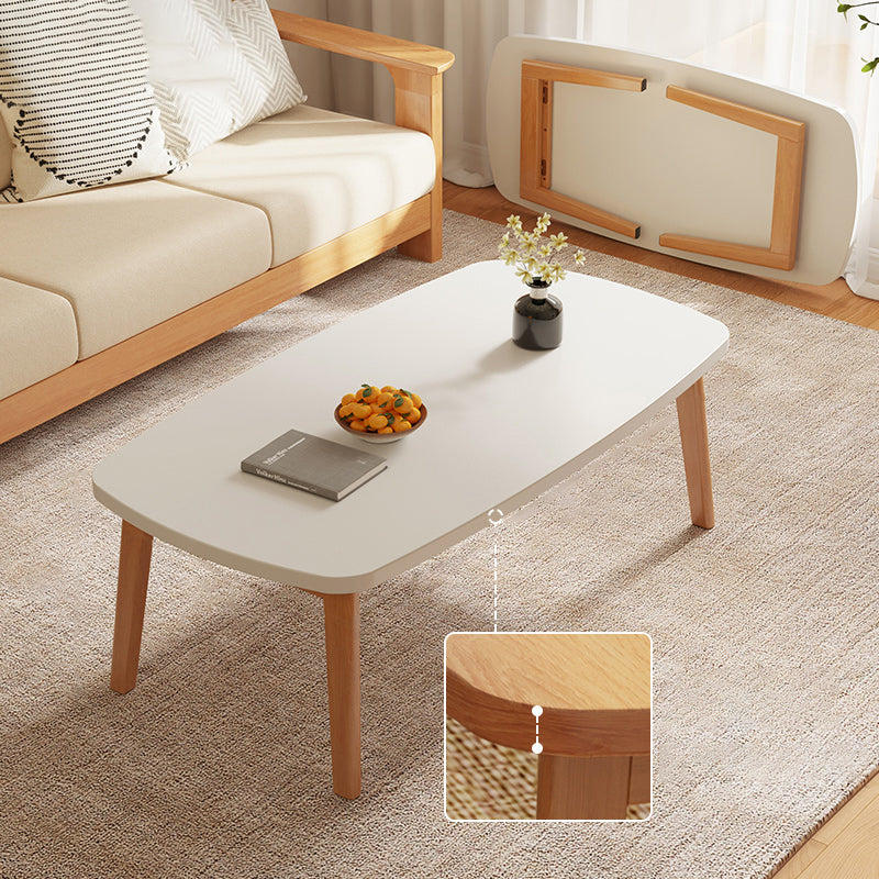 Modernistic Wooden Coffee Table Elliptical 4 Legs Cocktail Table