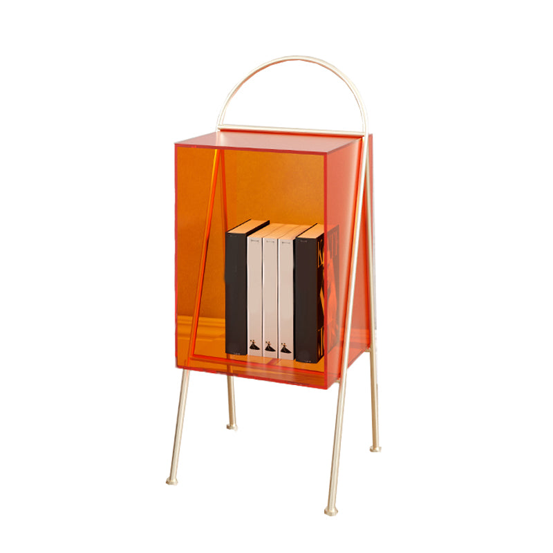 Contemporary Accent Side Table Plastic 4 Legs with Storage Living Room