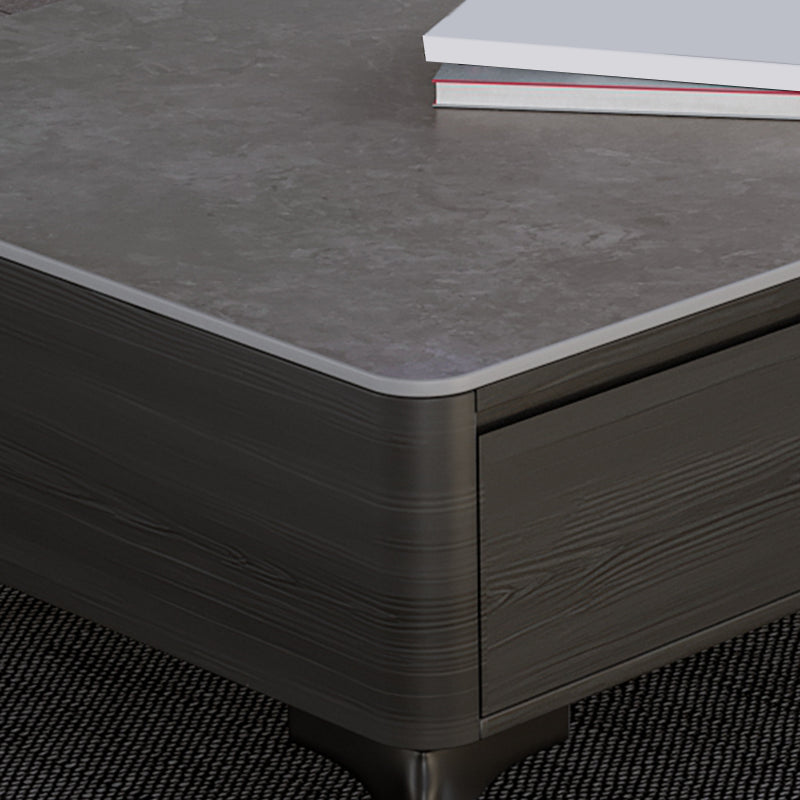 16"H Contemporary Cocktail Table Storage Rectangle Coffee Table