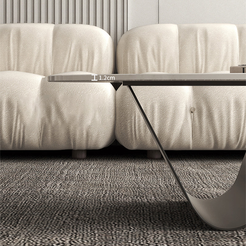 Slate Top Coffee Cocktail Table Abstract Oval Coffee or End Table