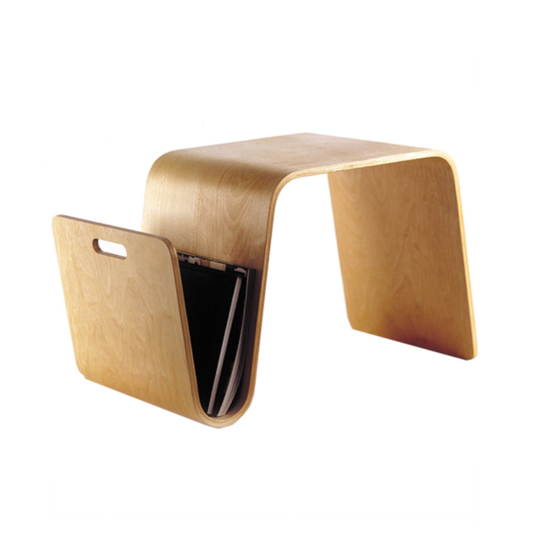 Contemporary Side End Table Solid Wood with Storage Living Room Corner Table