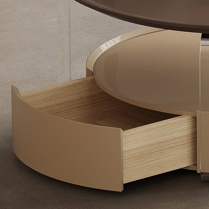 Contemporary Cocktail Table Round Storage Coffee Cocktail Table