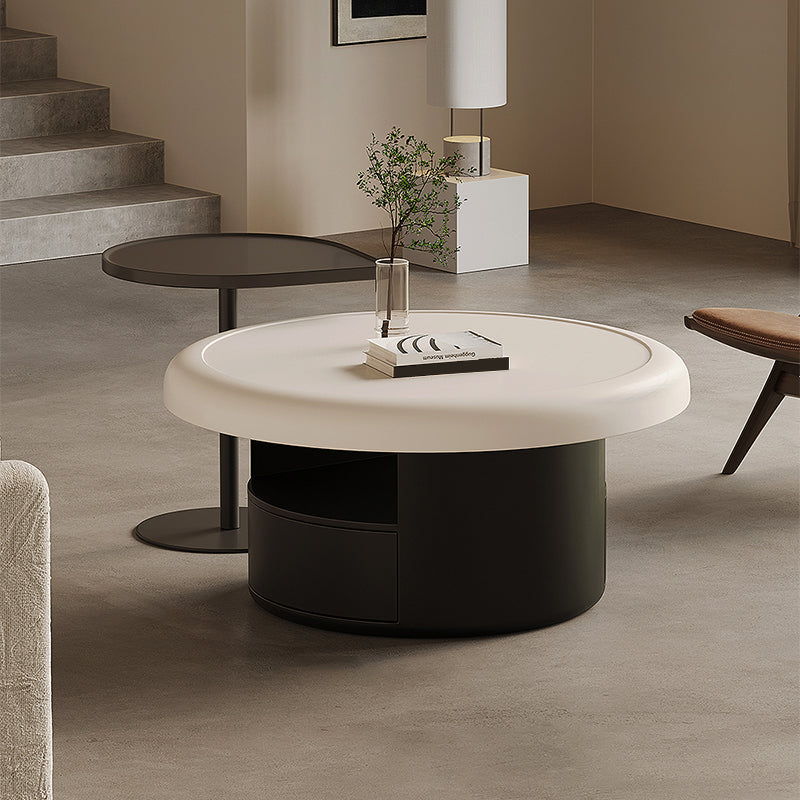 Contemporary Cocktail Table Round Pedestal Coffee Cocktail Table