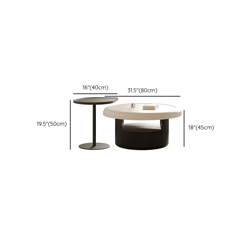 Contemporary Cocktail Table Round Pedestal Coffee Cocktail Table