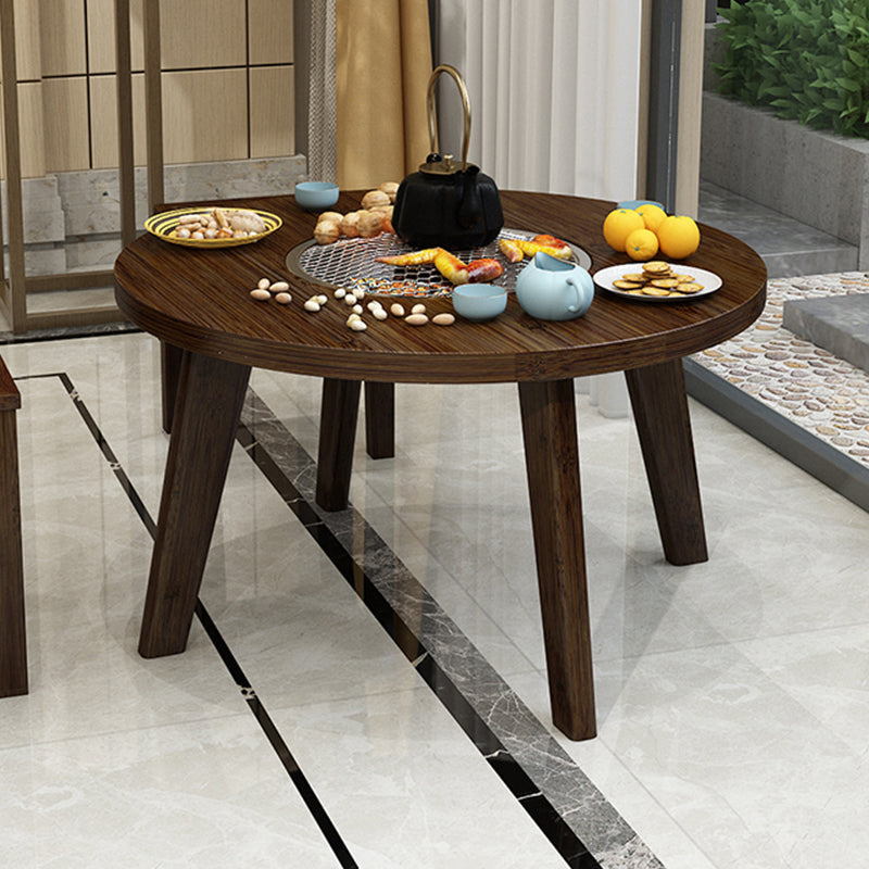 Farmhouse 4 Legs Walnut Table Solid Wood Cocktail Table for Living Room