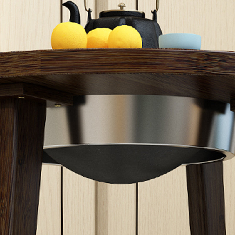 Farmhouse 4 Legs Walnut Table Solid Wood Cocktail Table for Living Room