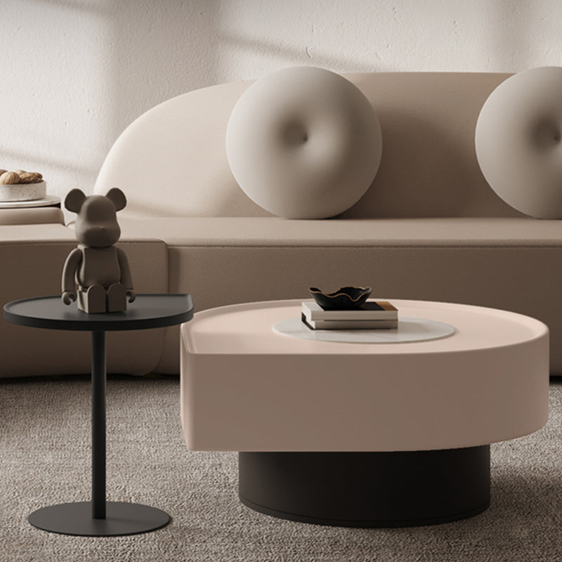 Contemporary Cocktail Table Pedestal Stone Coffee Cocktail Table