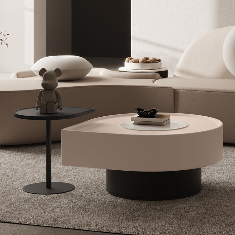 Contemporary Cocktail Table Pedestal Stone Coffee Cocktail Table