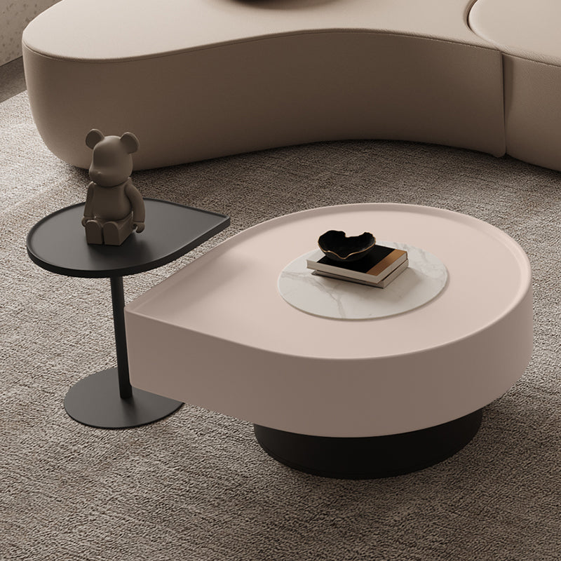 Contemporary Cocktail Table Pedestal Stone Coffee Cocktail Table