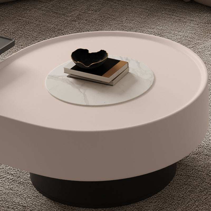 Contemporary Cocktail Table Pedestal Stone Coffee Cocktail Table