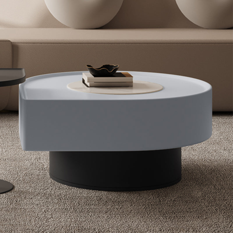 Contemporary Cocktail Table Pedestal Stone Coffee Cocktail Table