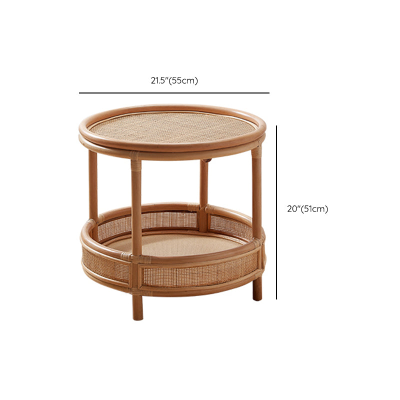 Tropical Cocktail Table Storage Round 4 Legs Coffee Cocktail Table