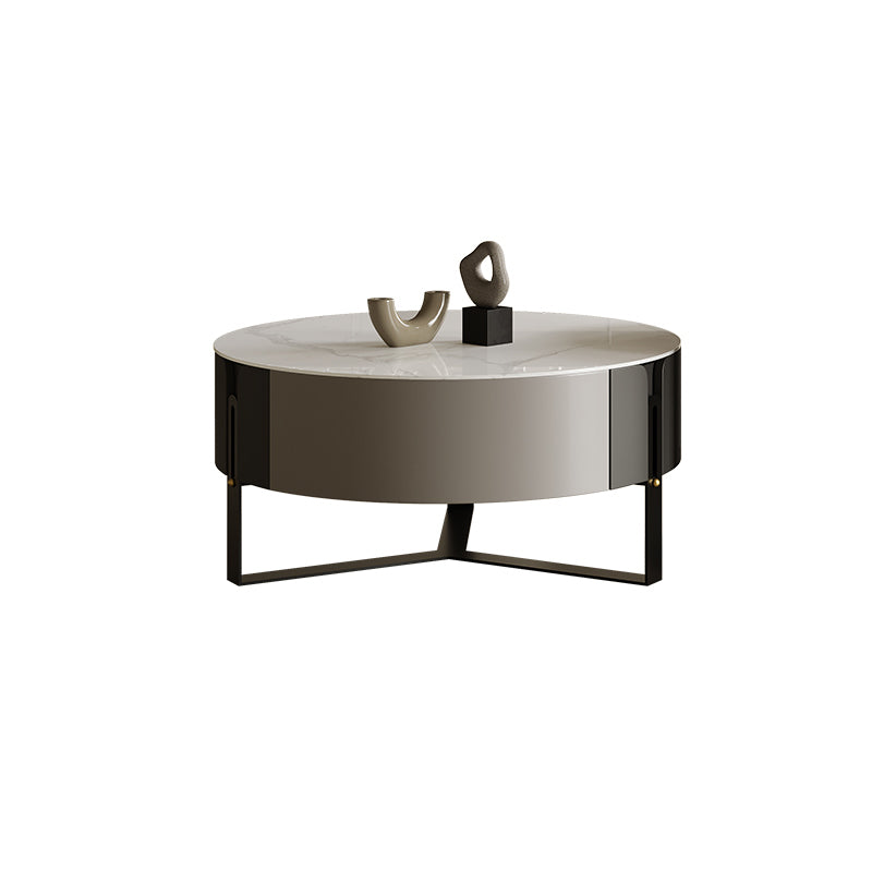 Contemporary Cocktail Table Round Stone Coffee Cocktail Table