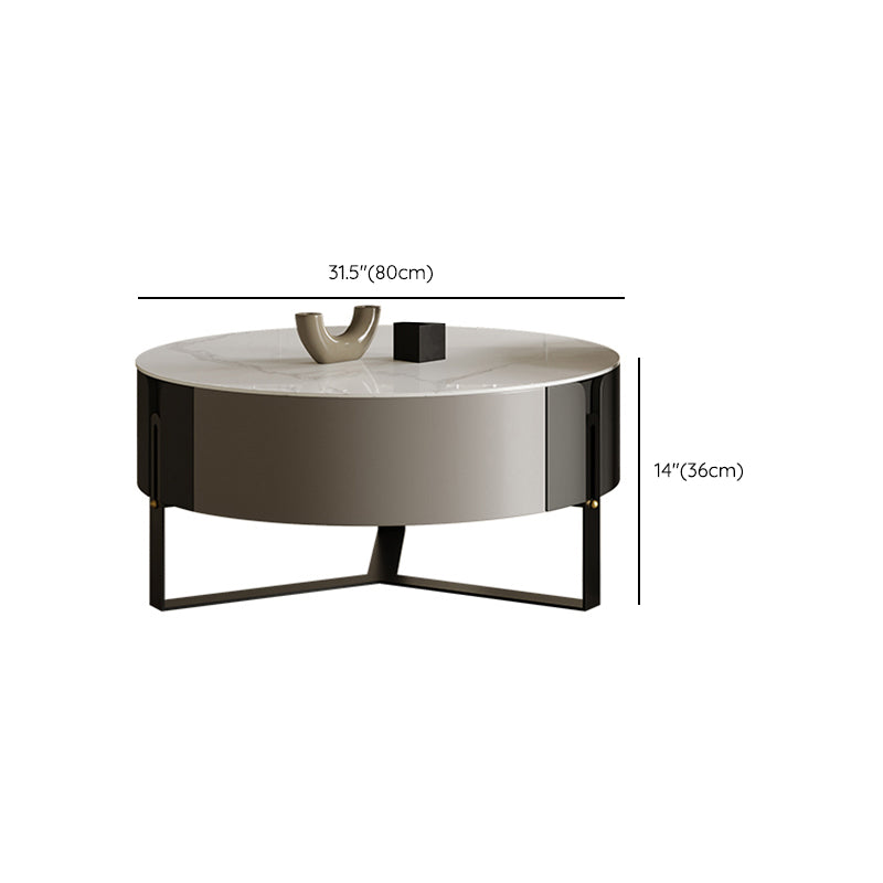 Contemporary Cocktail Table Round Stone Coffee Cocktail Table