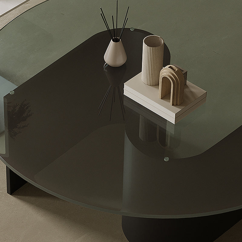Contemporary Cocktail Table Glass Pedestal Coffee Cocktail Table