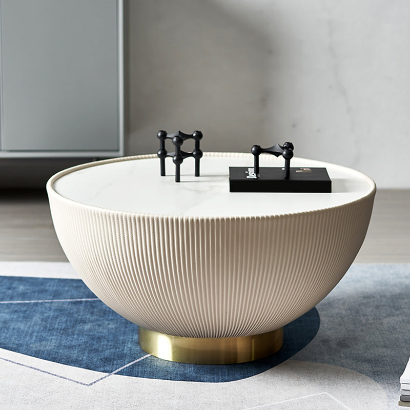 Round Slate Coffee Cocktail Table Abstract Coffee or End Table