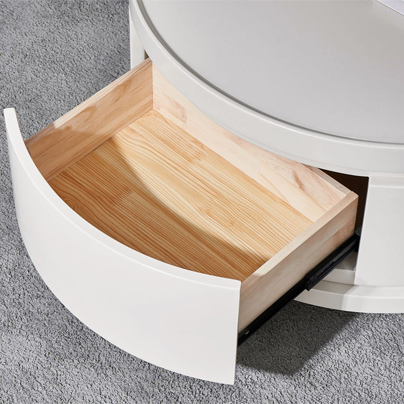 Wood Coffee Cocktail Table Abstract Coffee or End Table with 4 Storage Drawers