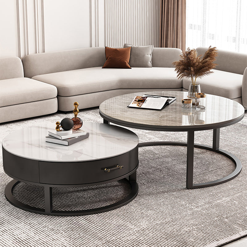 Slate Coffee Cocktail Table Frame Coffee or End Table with Storage Drawers