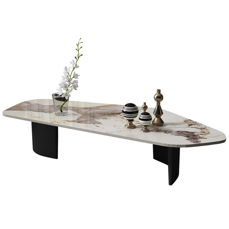 15"H Contemporary Cocktail Table Stone Sled Coffee Cocktail Table