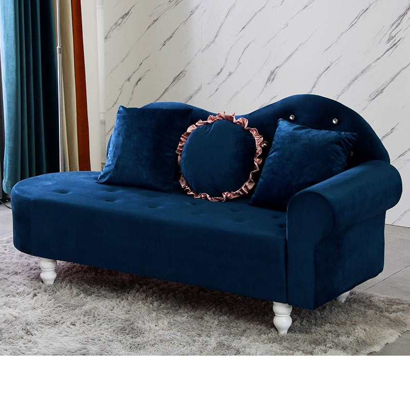 French Country Upholstered Chaise Lounge Couch Velvet Chaise Lounge