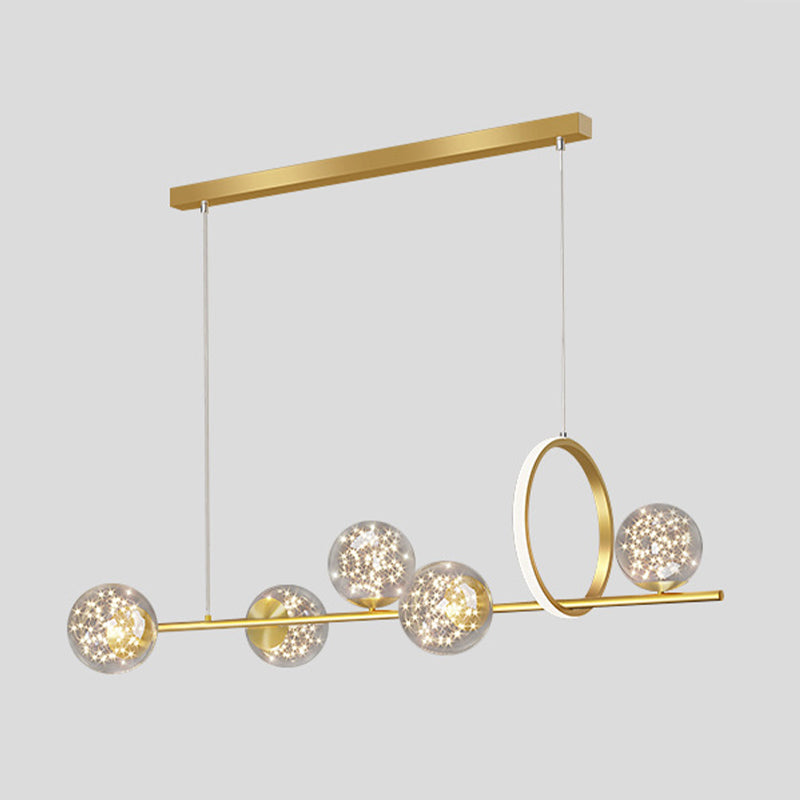 4/5-Light Golden/Black Kitchen Island Lighting LED Modernism Island Pendant Lighting