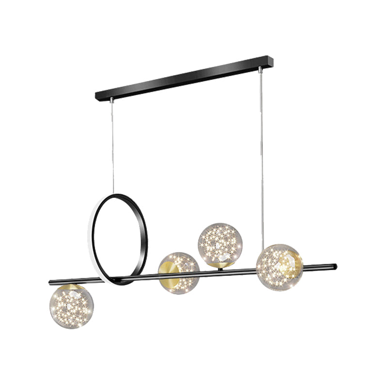 4/5-Light Golden/Black Kitchen Island Lighting LED Modernism Island Pendant Lighting
