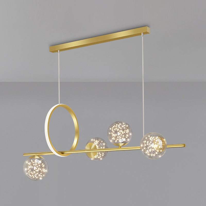 4/5-Light Golden/Black Kitchen Island Lighting LED Modernism Island Pendant Lighting
