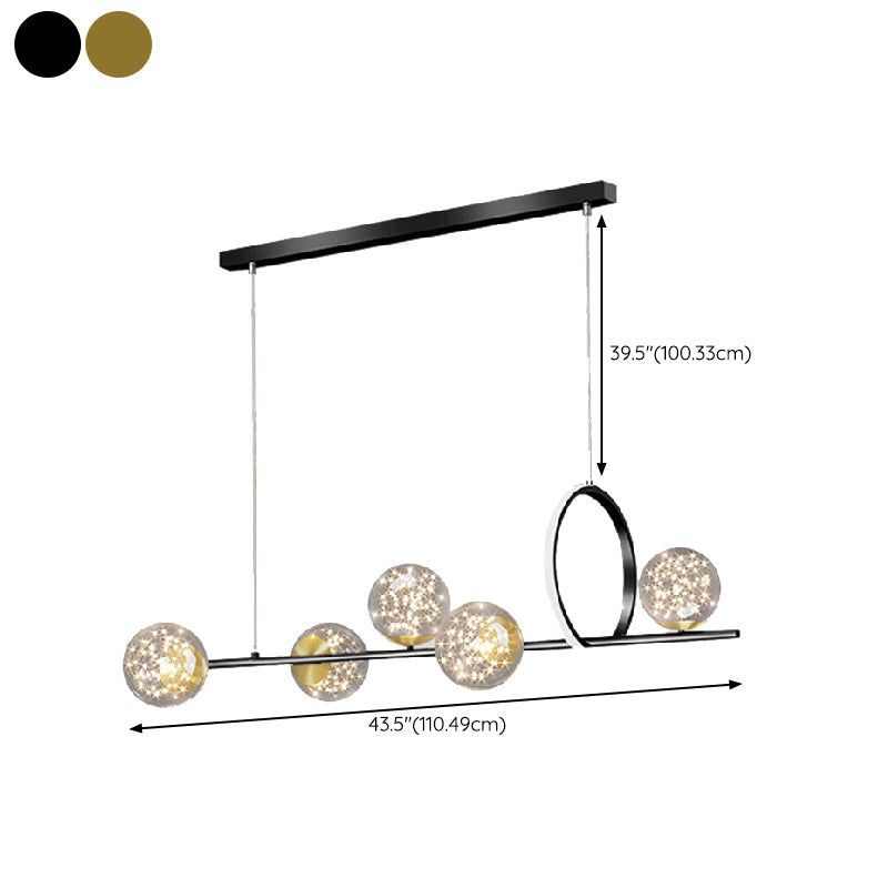 4/5-Light Golden/Black Kitchen Island Lighting LED Modernism Island Pendant Lighting