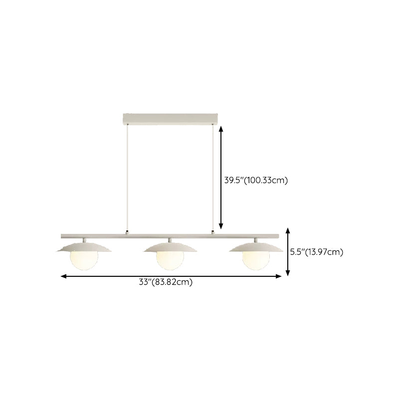 3/4-Light Modernism White Kitchen Island Lighting LED Island Pendant Lighting