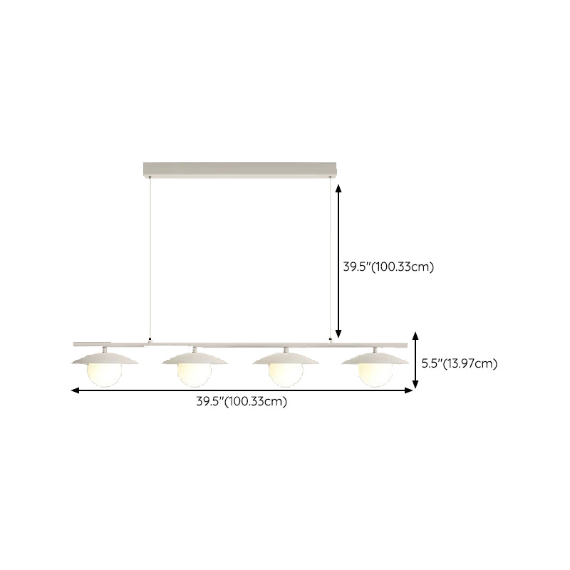 3/4-Light Modernism White Kitchen Island Lighting LED Island Pendant Lighting