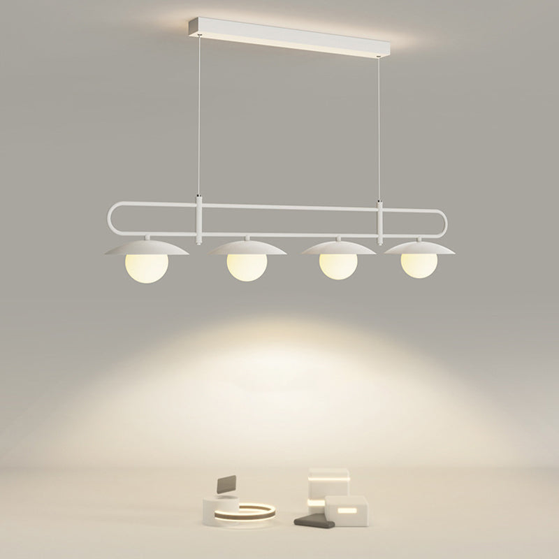 Modernism 3/4-Light Kitchen Island Lighting White LED Island Pendant Lighting